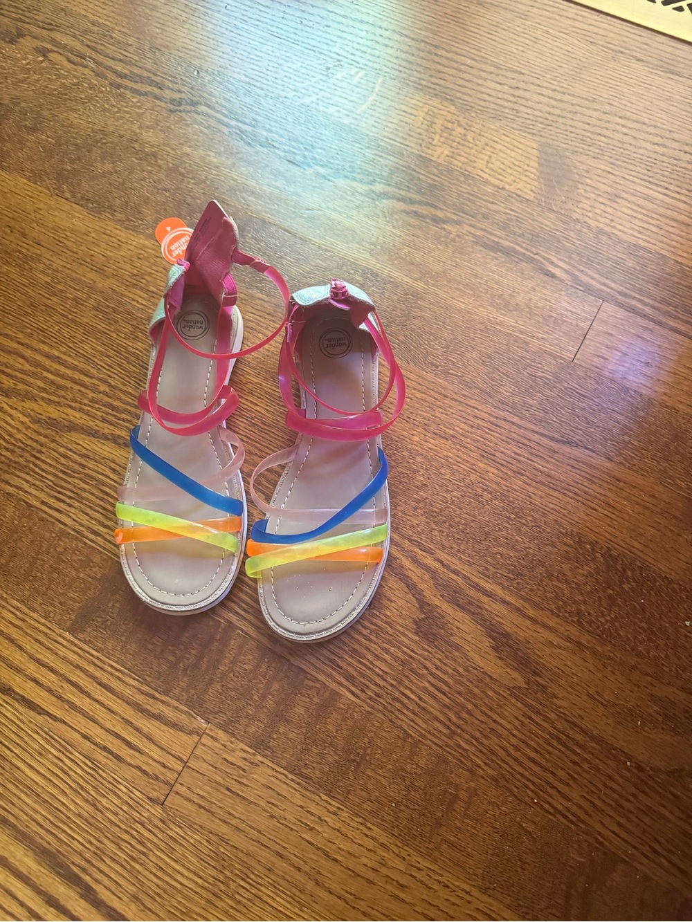 wonder nation Pink Rainbow-Strap Girls' Sandals. Brand new with tags